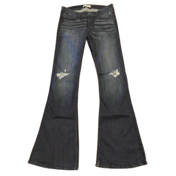 Distressed Ripped Flare Jeans - Picture 1 of 8